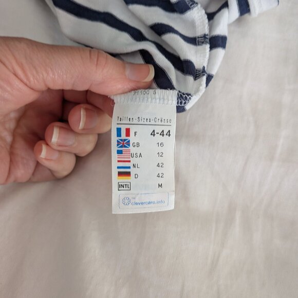 Saint James Navy and White Breton Striped Top, Size US 12, 3/4 sleeves - Picture 6 of 10